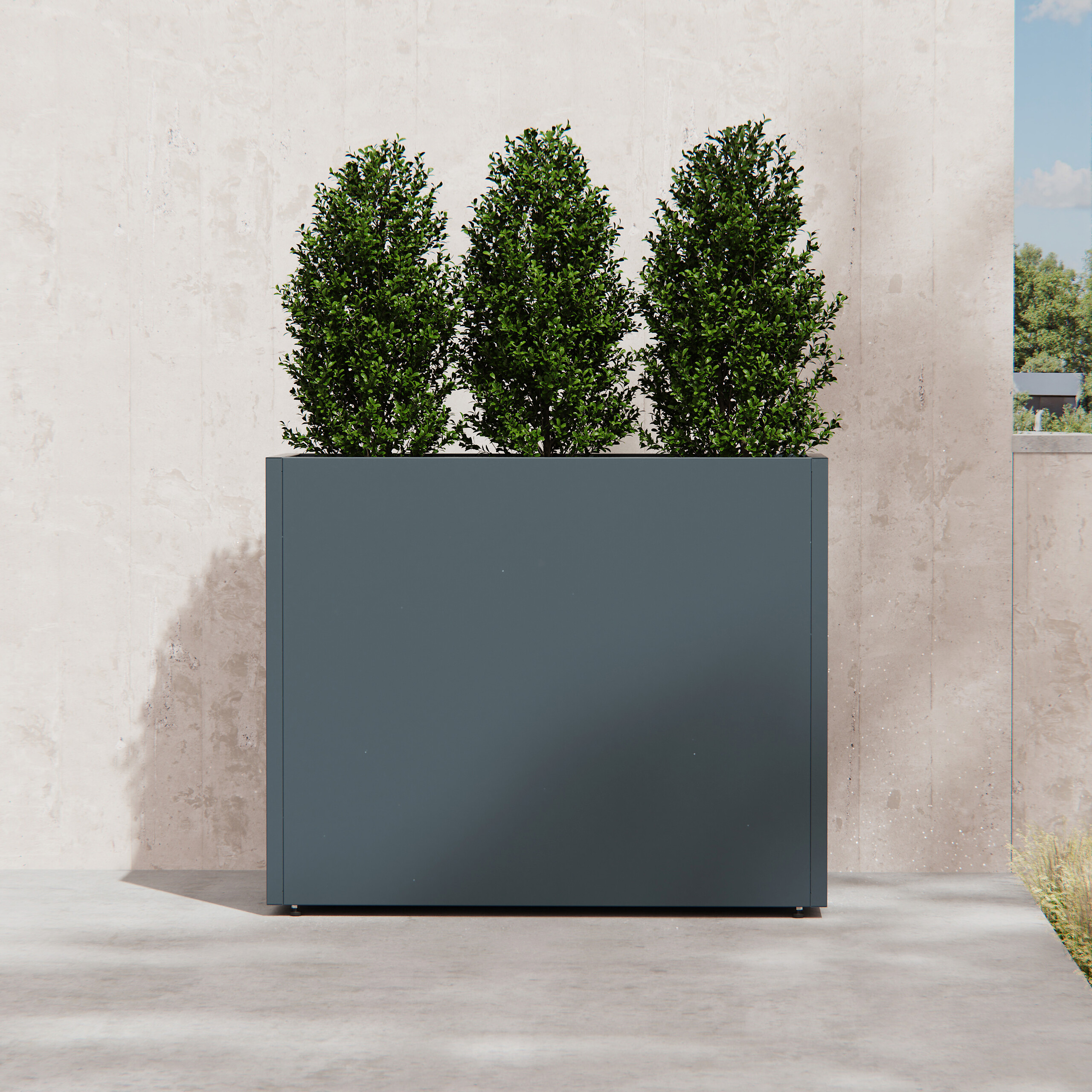 Herstera Garden Pflanzkübel Cube anthrazit Metall B/H/L: ca. 100x80x40 cm