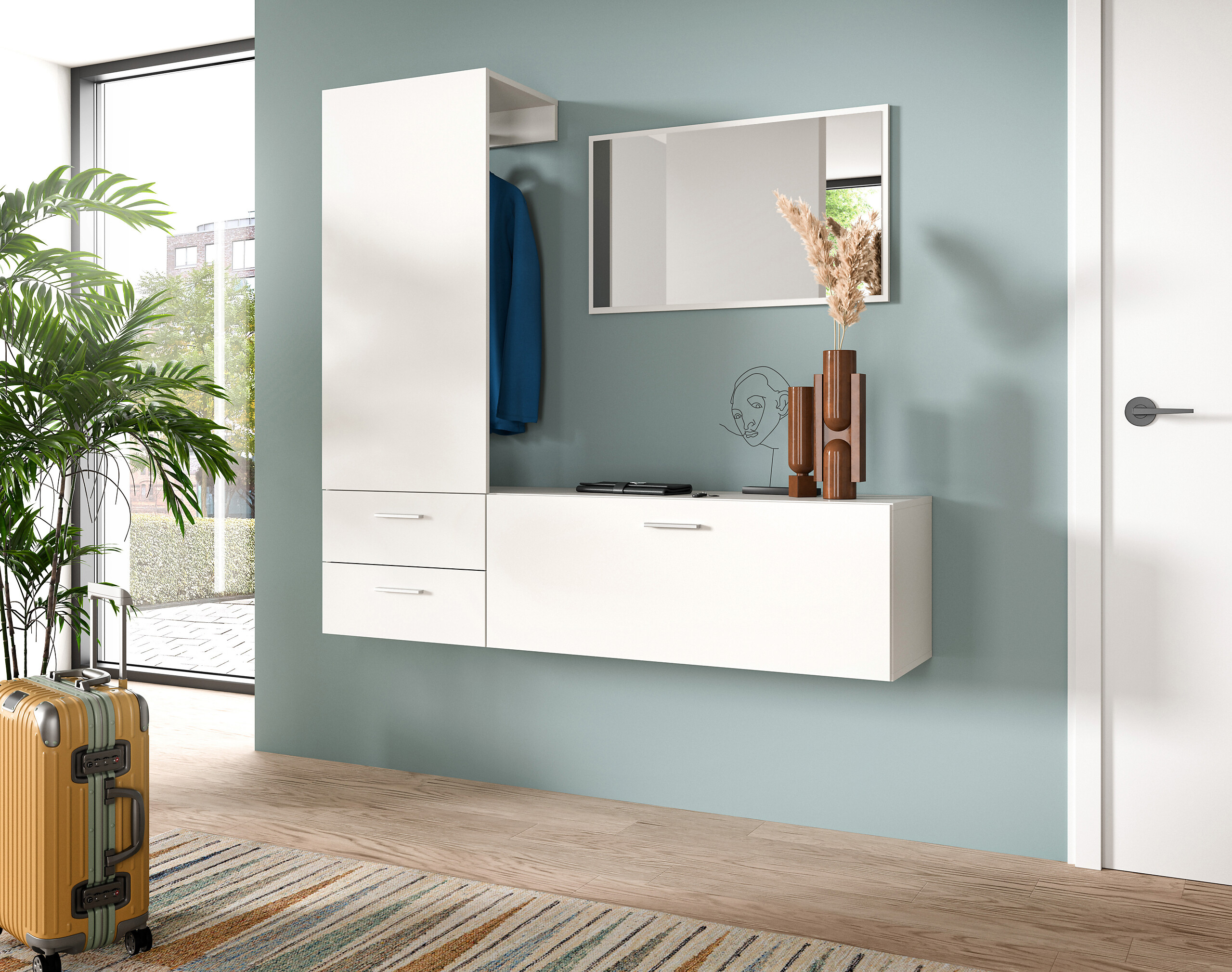 Garderobe VAGA weiß B/H/T: ca. 156x190x36 cm