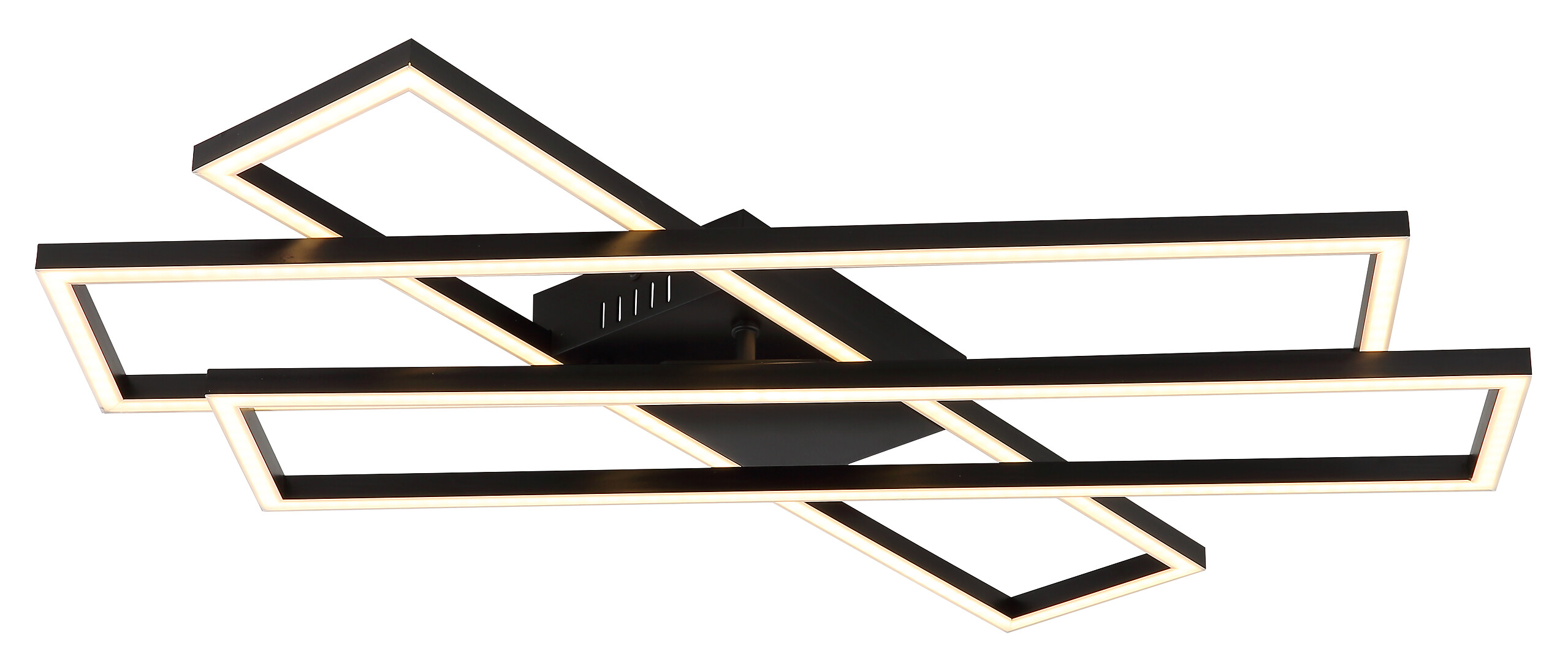 GLOBO TED-Deckenleuchte Opal mattschwarz Kunststoff B/H/L: ca. 60x7,4x80 cm 1 Brennstellen