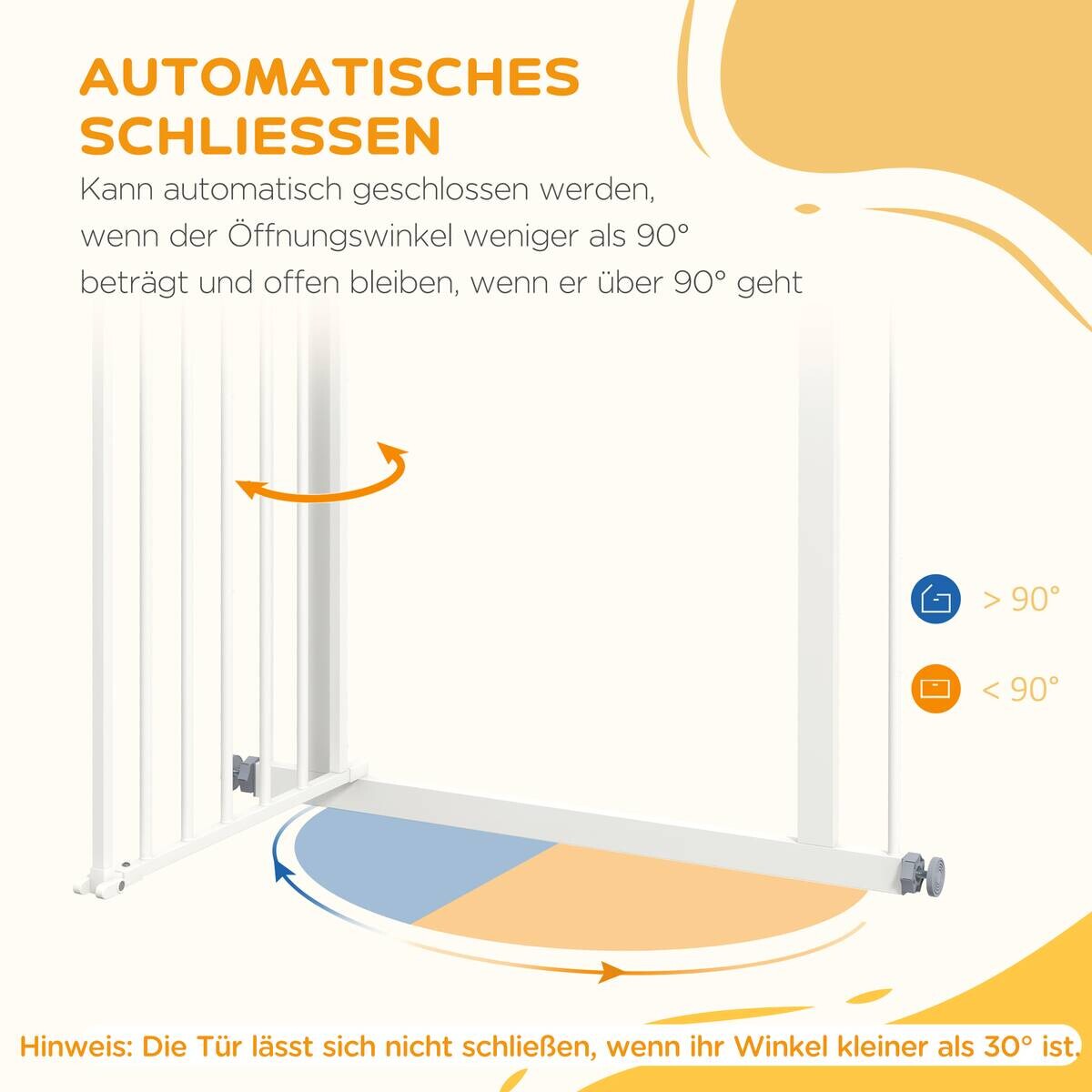 PawHut Türschutzgitter weiß Kunststoff B/H/L: ca. 2x77x80 cm