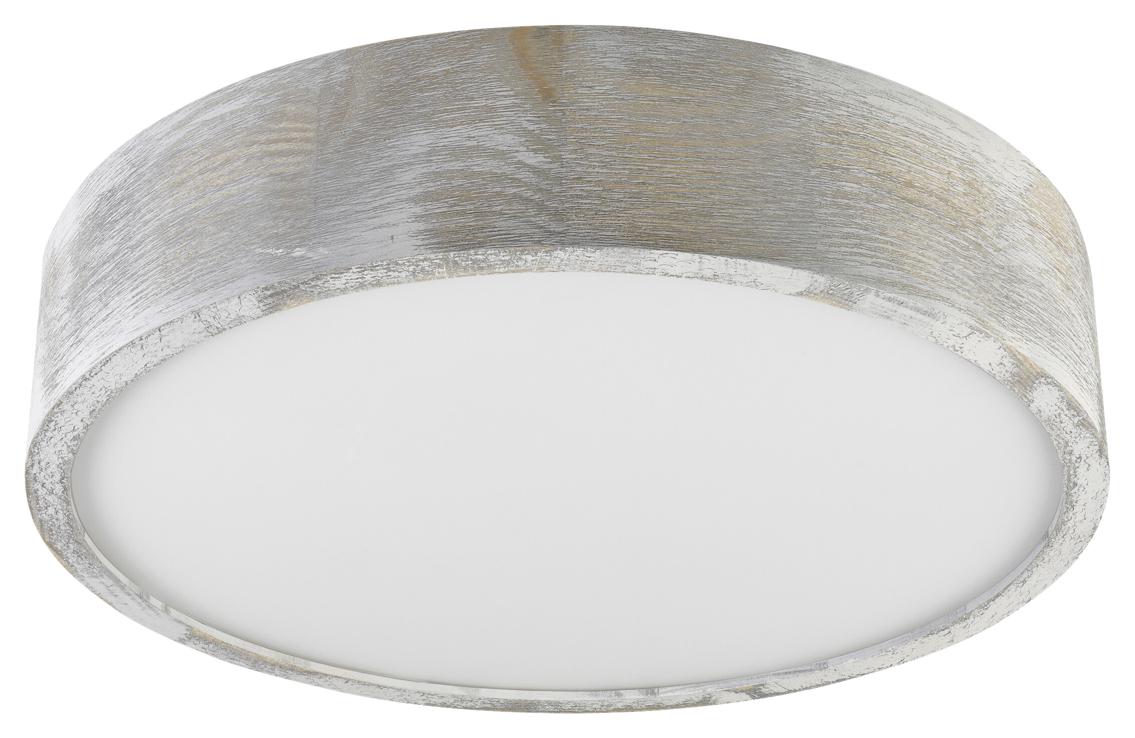 Lamkur Deckenleuchte hellbraun weiß Glas Holz B/H/L: ca. 38,5x12x38,5 cm 3 Brennstellen