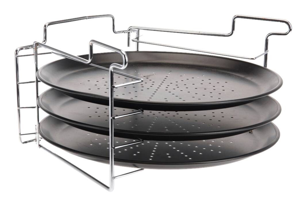 Pizzablech-Set schwarz Metall