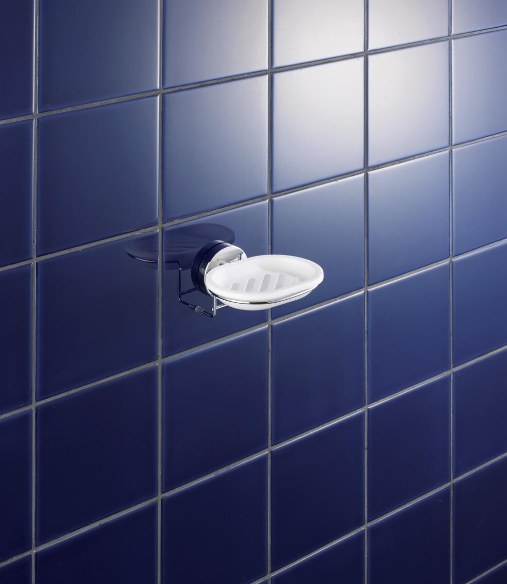 Wand-Seifenschale Chrom Stahl B/H/L: ca. 13x6x12 cm