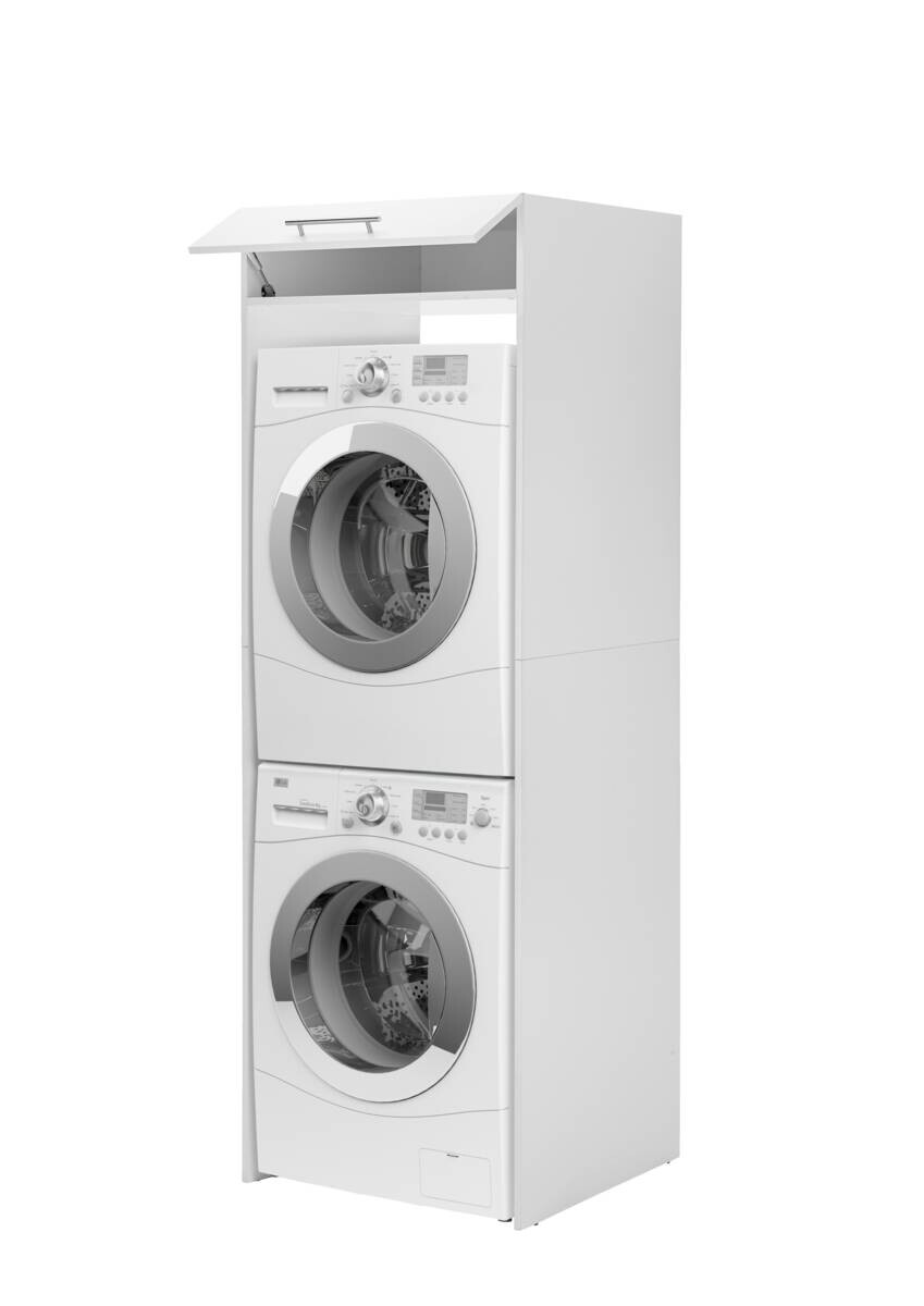 Respekta Waschmaschinenumbauschrank Clara weiß matt B/H/T: ca. 67,4x200x67,6 cm