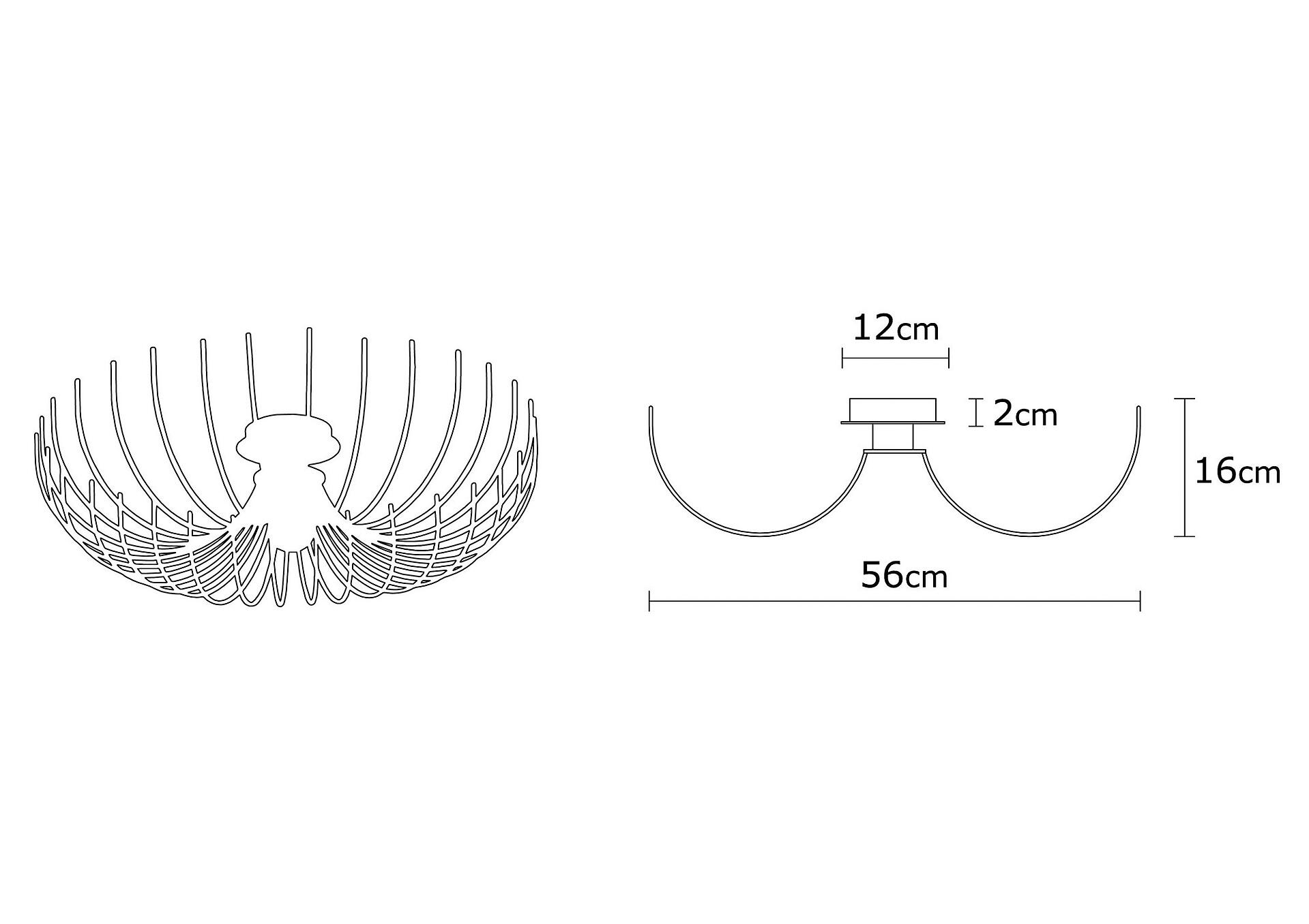 Opviq Deckenleuchte Aspendos schwarz Metall B/H/T/L/D: ca. 56x16x56x56x56 cm E27 1 Brennstellen
