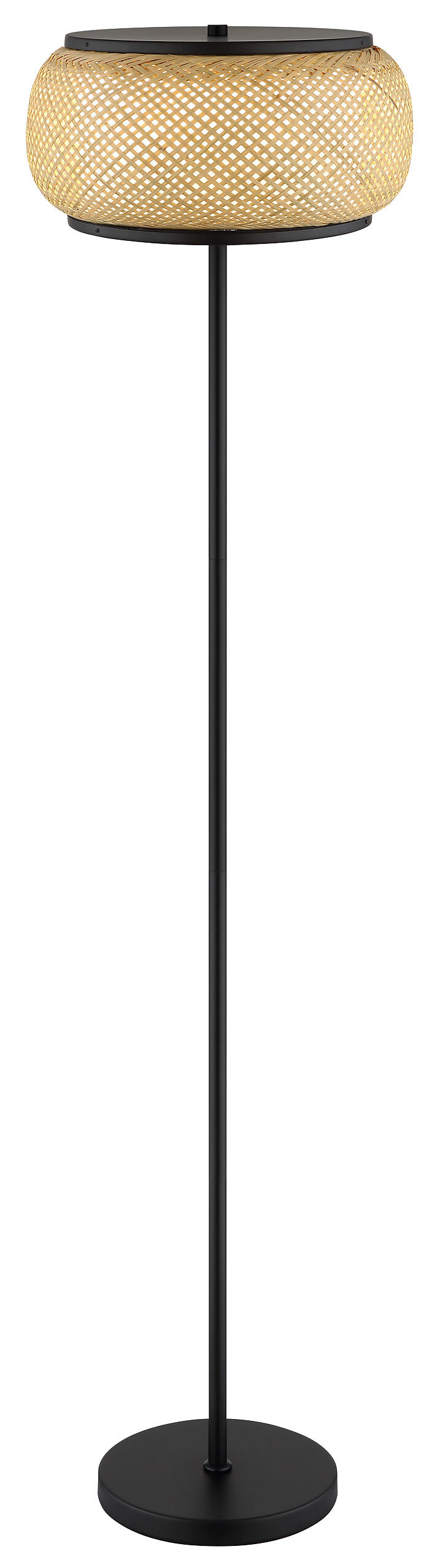 GLOBO Stehleuchte natur mattschwarz Metall Bambus H/D: ca. 146,1x38 cm 1 Brennstellen