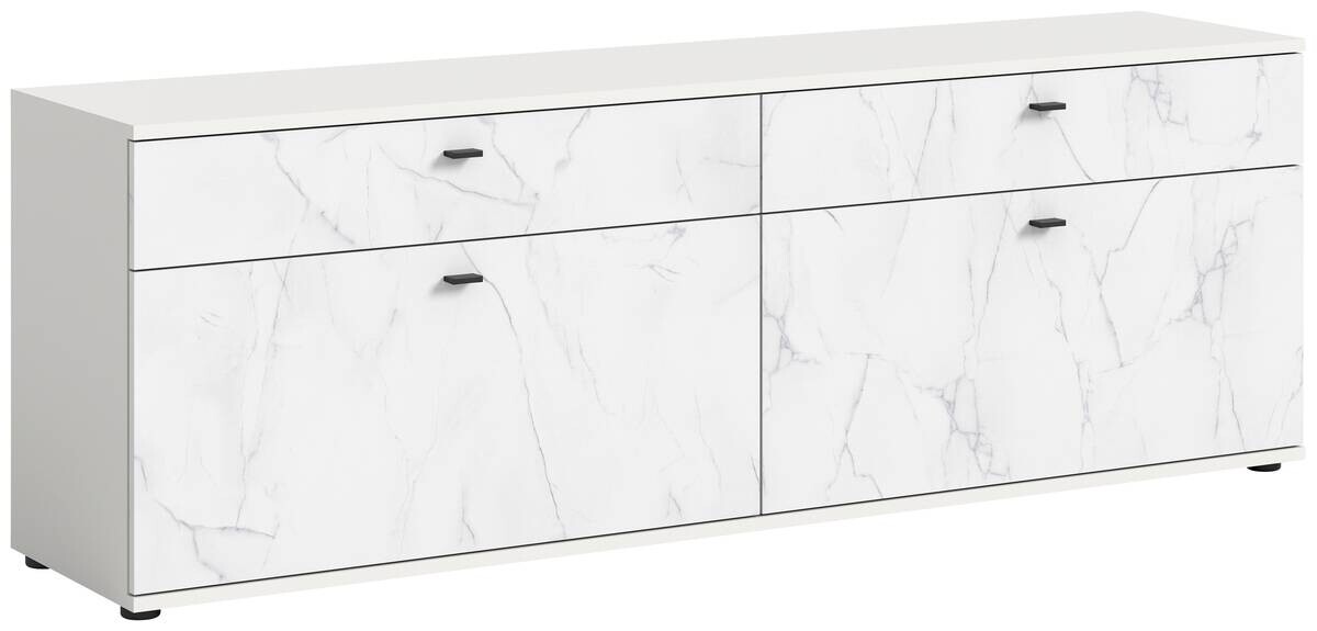 TV-Lowboard Stone weiß Marmoroptik B/H/T: ca. 180x62x41 cm TV-Lowboard Stone weiß Marmoroptik B/H/T: ca. 180x62x41 cm