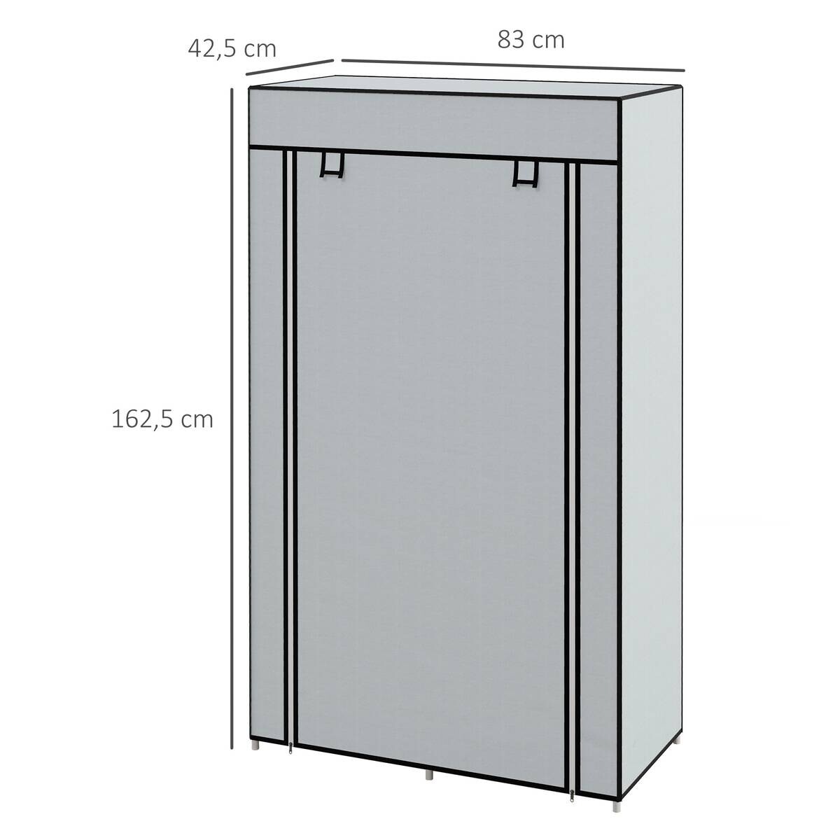 HOMCOM Kleiderschrank hellgrau Polypropylen B/H/L: ca. 42,5x83x162,5 cm