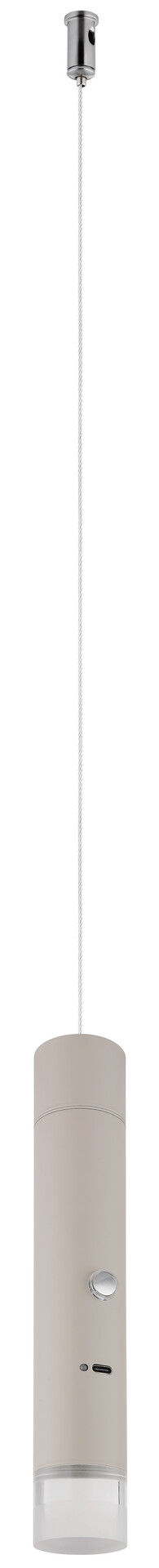 GLOBO LED-Hängeleuchte klar sand Metall Acryl H/D: ca. 120x3,8 cm 1.0 Brennstellen