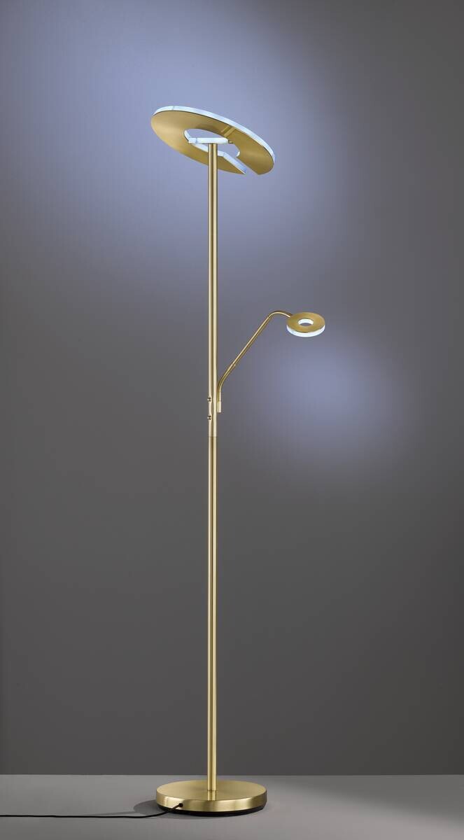 Fischer & Honsel LED-Stehleuchte 40316 messing weiß Glas Metall B/H/T: ca. 35x180x50 cm 1 Brennstellen