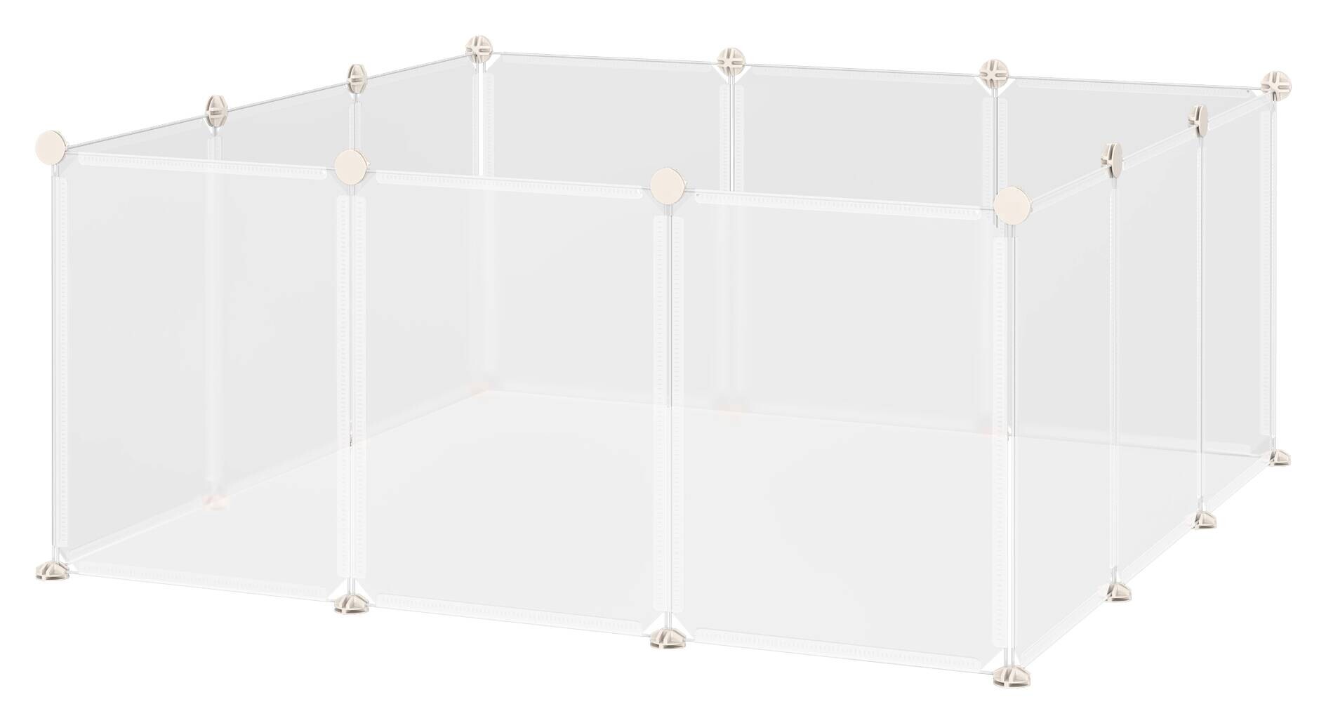 PawHut Stall weiß Edelstahl B/H/L: ca. 105x105x45 cm
