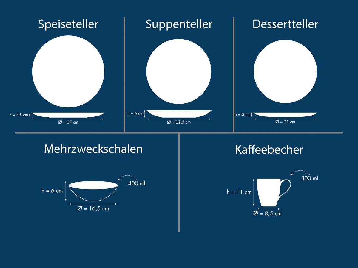 Kombiservice creme Steinzeug 20 tlg.