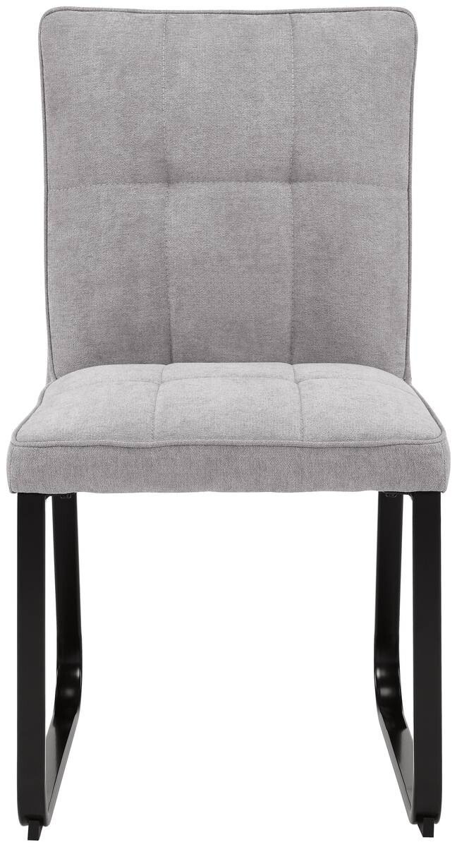 Stuhl TALEA 2er-Set hellgrau schwarz Webstoff Metall B/H/T: ca. 46x86x55 cm