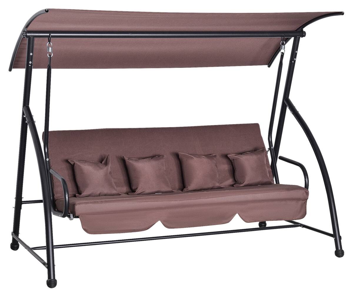 Outsunny Hollywoodschaukel braun Stahl B/H/L: ca. 120x165x215 cm