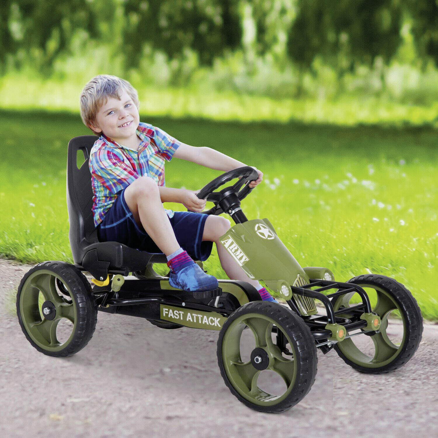 HOMCOM Go Kart schwarz B/H/L: ca. 54x61x105 cm