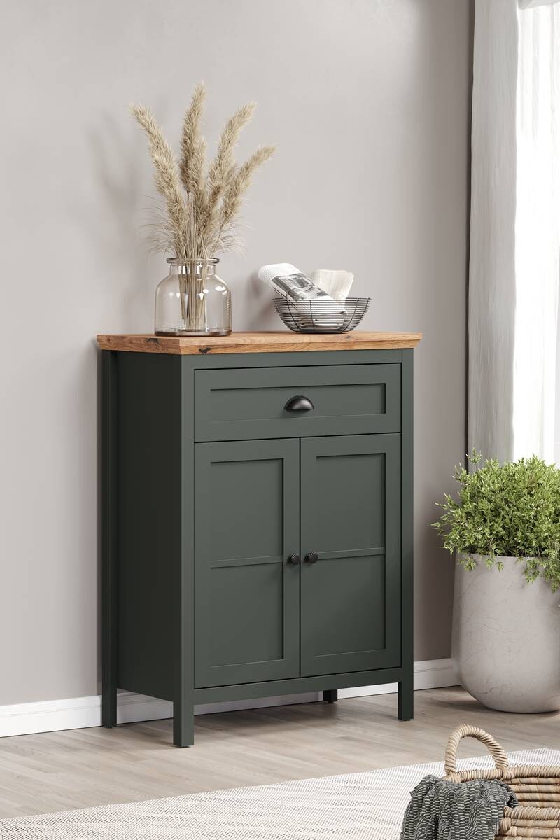 Kommode Stanton tannengrün Eiche Evoke Coast Nachbildung B/H/T: ca. 77x102x39 cm