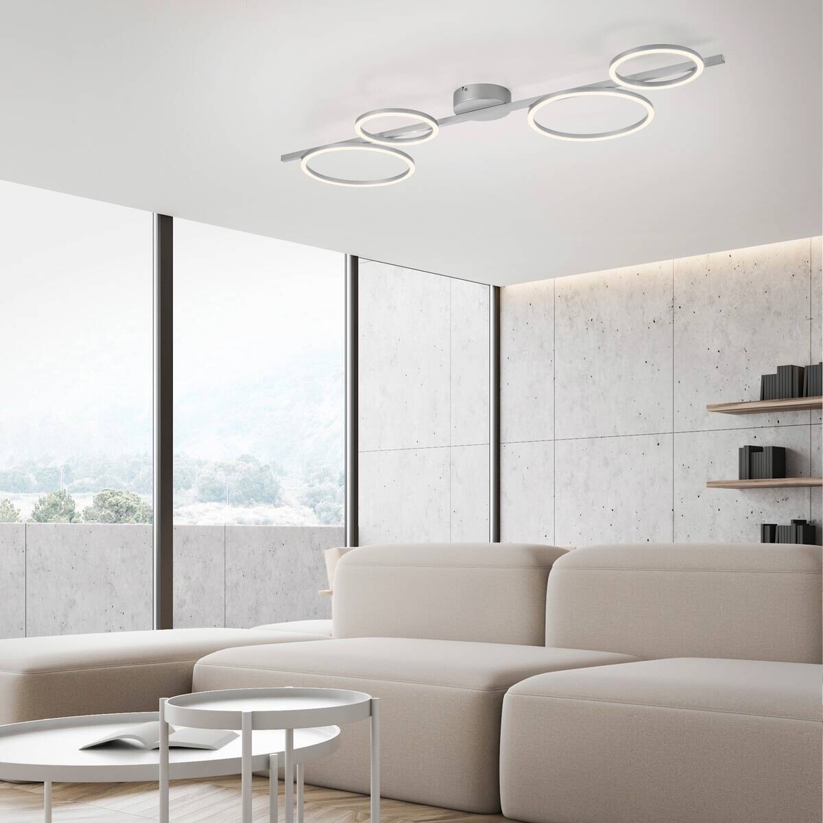 Just Light LED Deckenleuchte Mini-Ritus silber Metall H/L: ca. 7x120 cm 1 Brennstellen