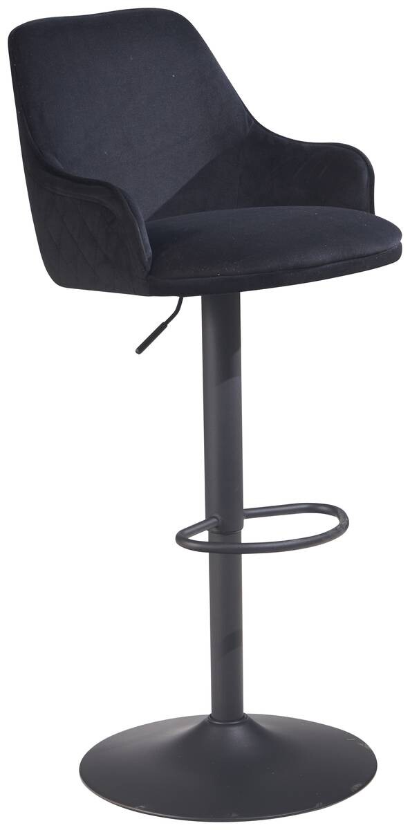 Barhocker schwarz schwarz Samt Eisen B/H/T: ca. 45x106x45 cm