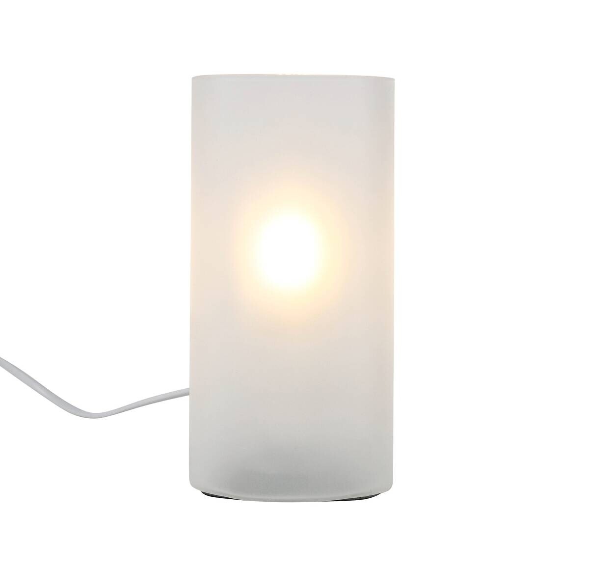 Nolo Tischleuchte Paige weiß Glas B/H/L: ca. 9,5x20x9,5 cm E27 1 Brennstellen
