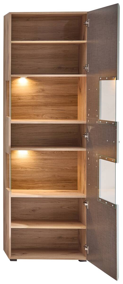 Vitrine Fun Plus 2 salbei Oak Eiche Viking Nachbildung B/H/T: ca. 65x205x37 cm