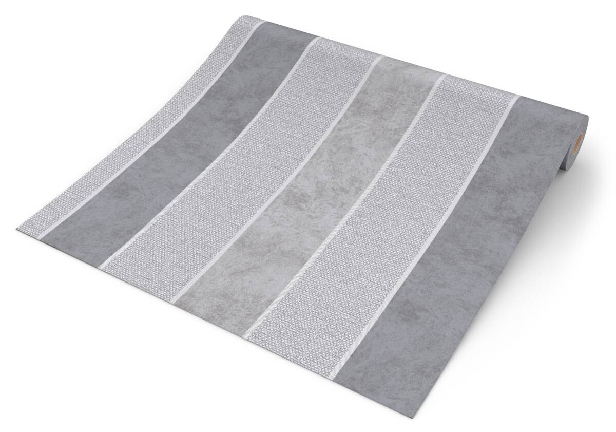 Vinyltapete Streifen grau dunkelgrau B/L: ca. 53x1005 cm