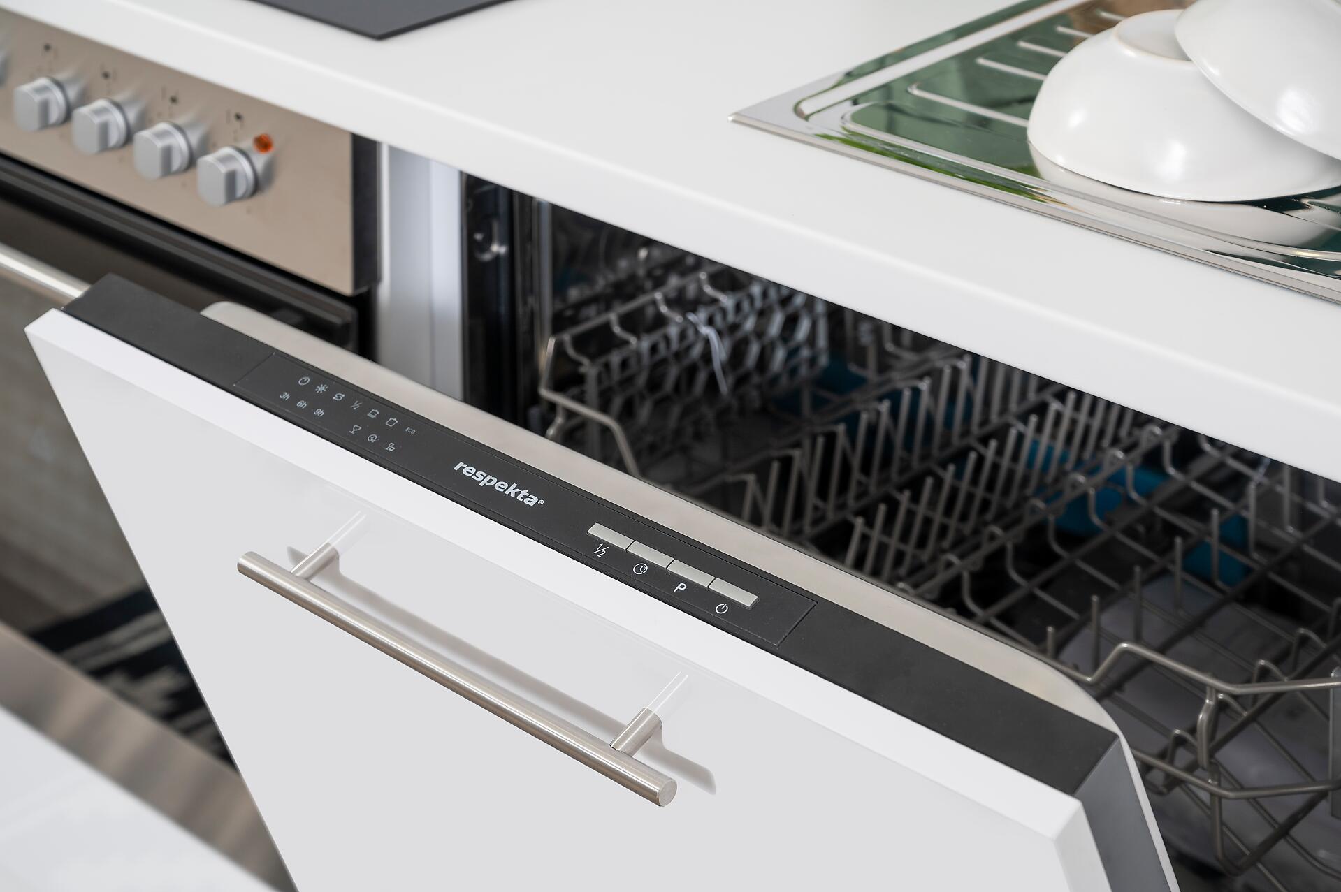 Respekta Küchenblock Amanda weiß Hochglanz B/H/T: ca. 310x200x60 cm