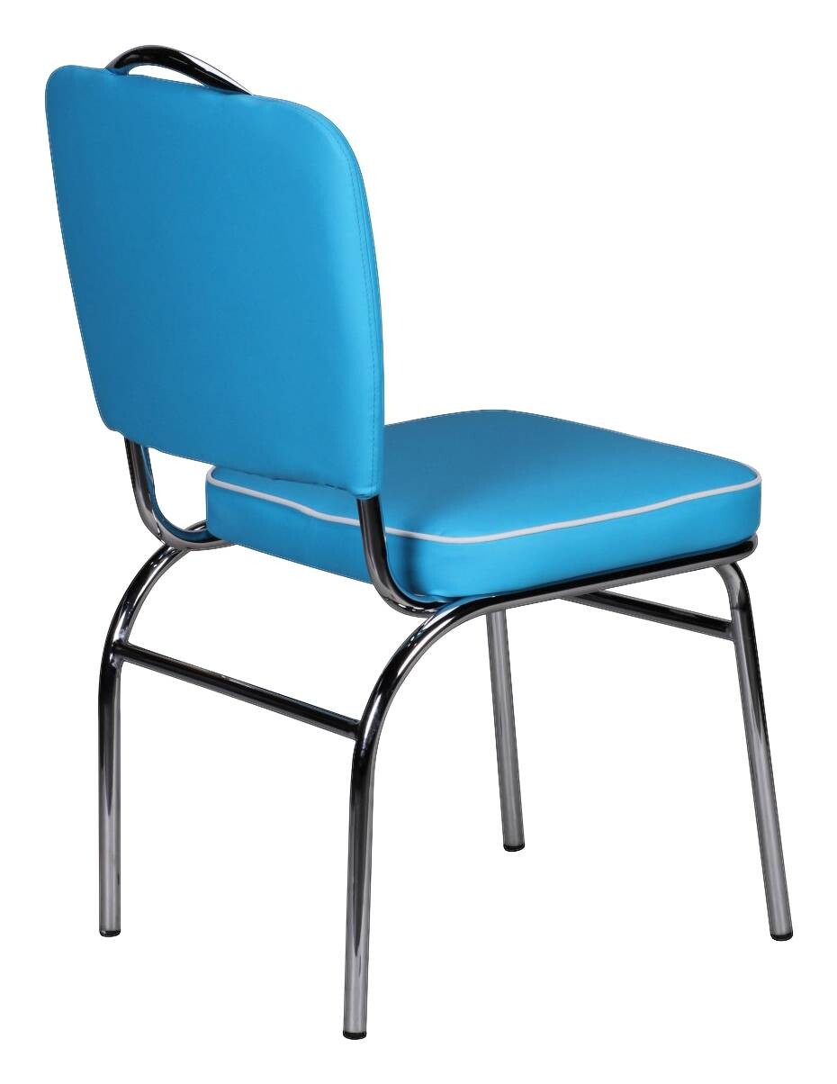 Stuhl blau weiß Kunstleder Kunstleder B/H/T: ca. 47x90x45 cm