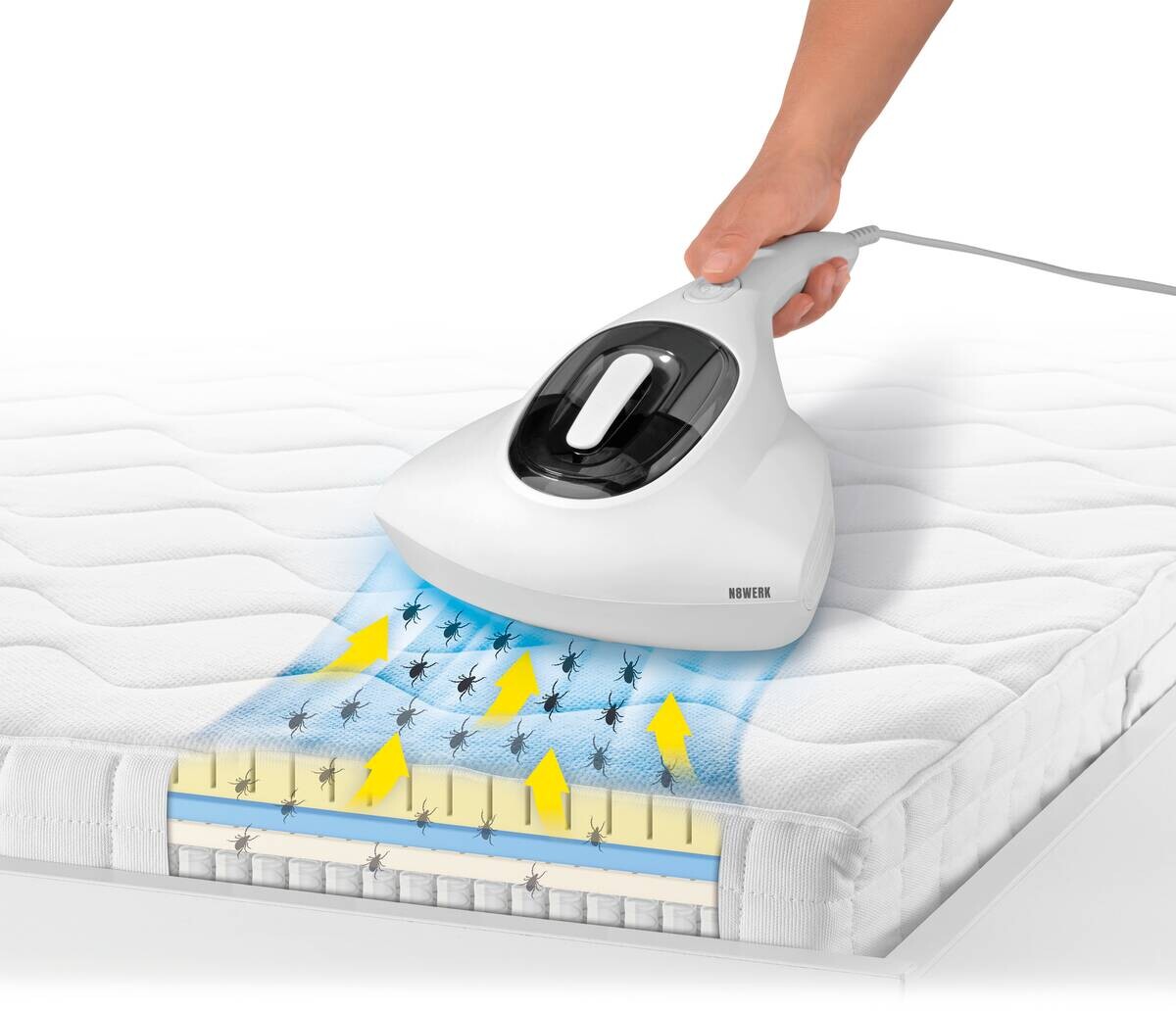 N8WERK Handstaubsauger weiß Kunststoff B/H/L: ca. 23x11x31 cm