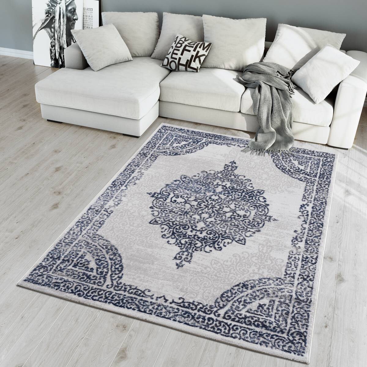 Sanat Teppich Evra hellgrau B/L: ca. 80x150 cm