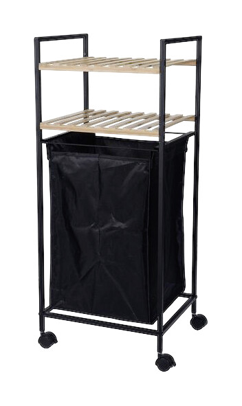 Wäschewagen schwarz Bambus B/H: ca. 32,5x89,5 cm