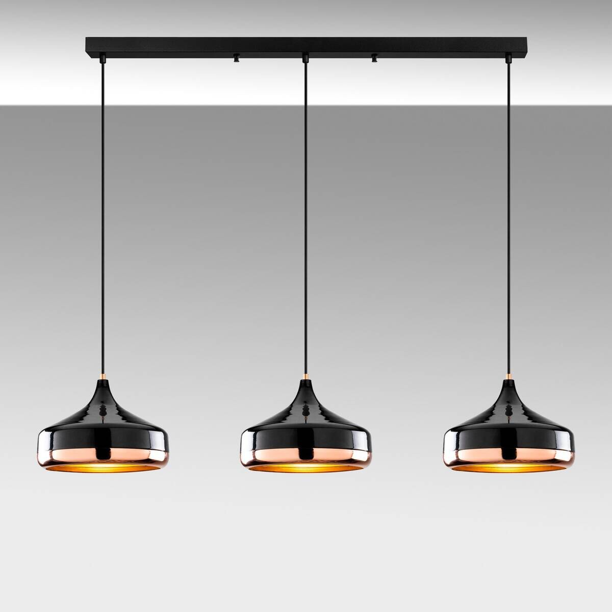 Opviq Pendelleuchte Yldo schwarz B/H/T/L: ca. 146x122x36x146 cm E27 3 Brennstellen