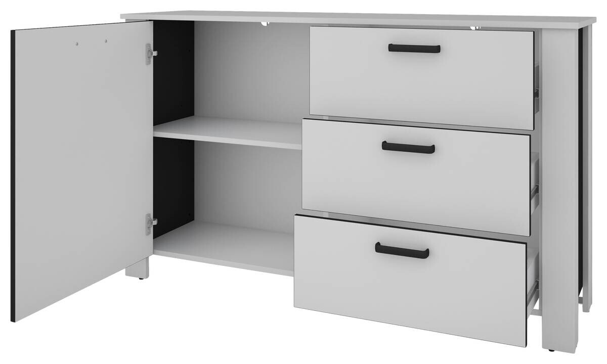 Sideboard FARO weiß schwarz B/H/T: ca. 140x84x40 cm