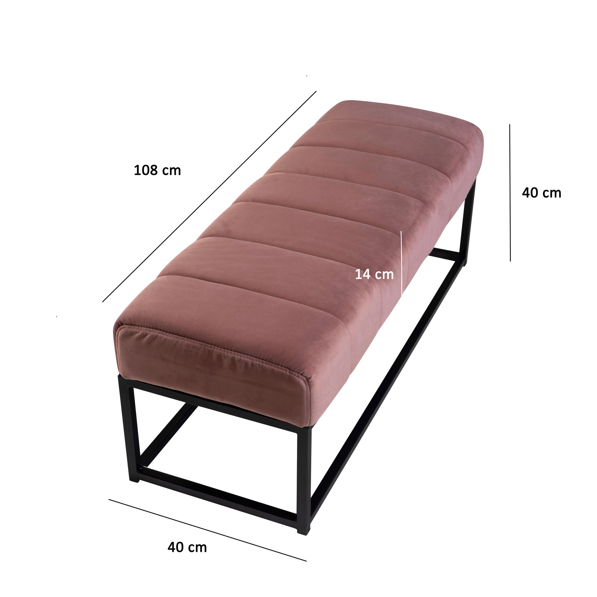 Sitzbank rosa Polyester B/H/T: ca. 108x40x40 cm