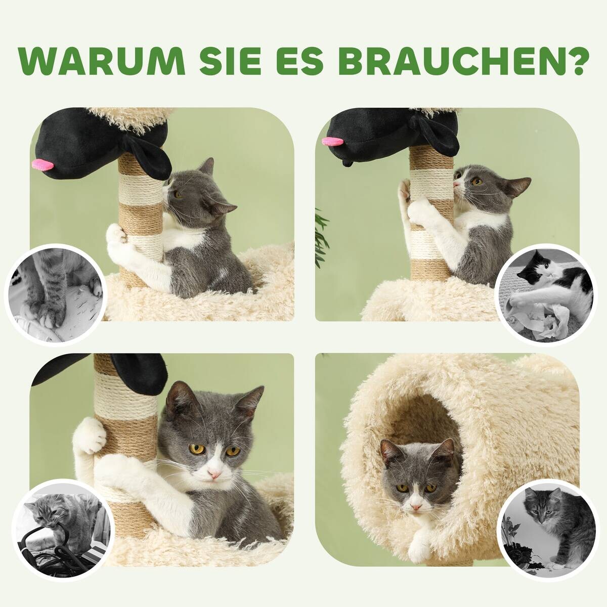 PawHut Kratzbaum braun Polyester B/H/L: ca. 34x98x48 cm