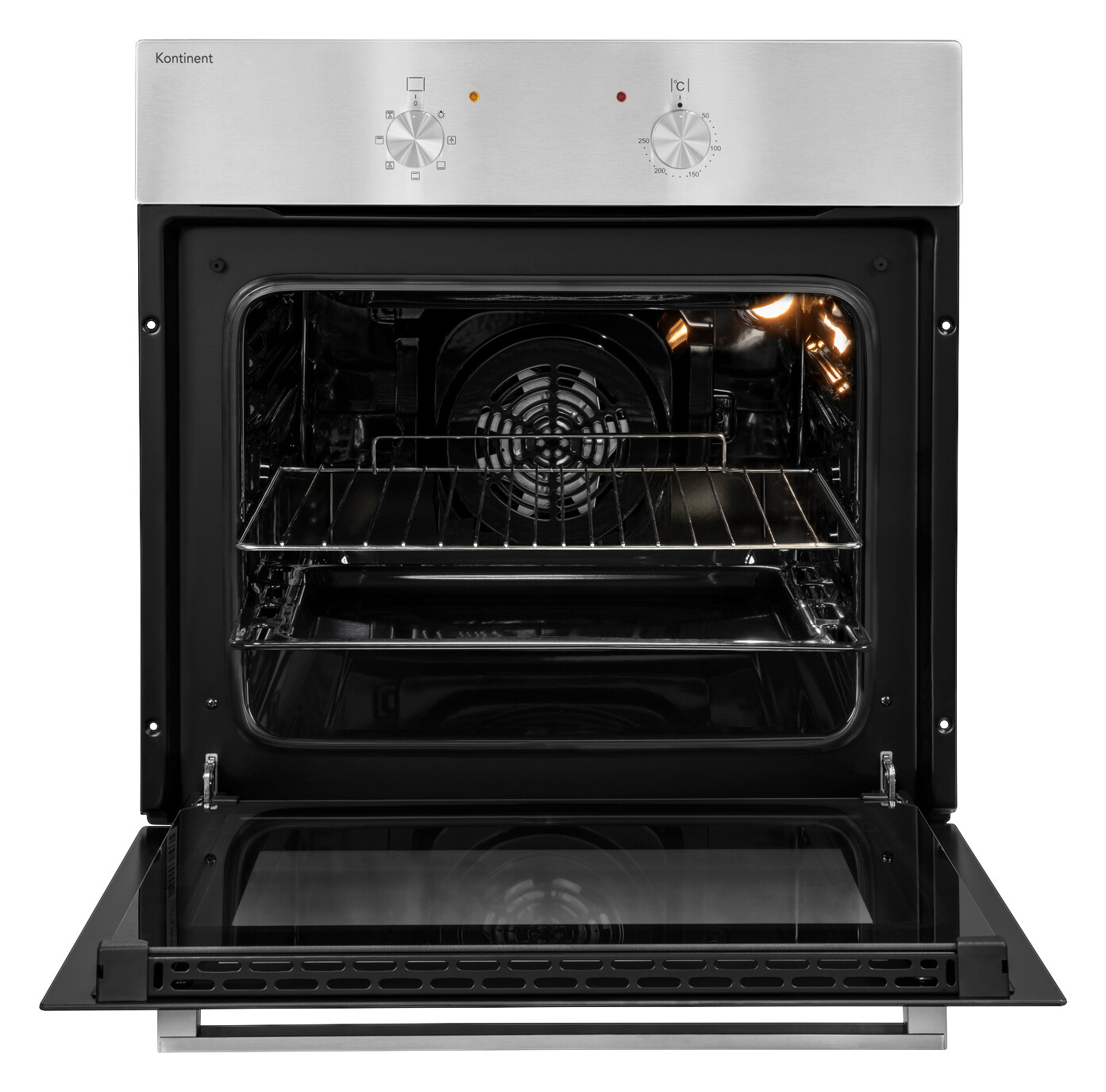 exquisit Einbaubackofen KON-EBE111-1U Edelstahl Edelstahl B/H/T: ca. 59,5x59,5x53 cm