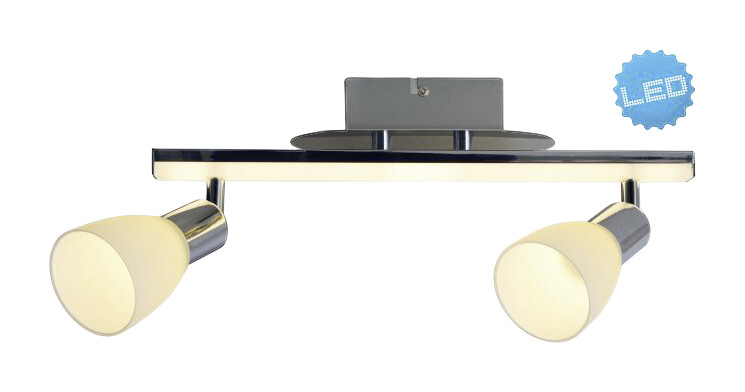 Näve Leuchten LED Deckenleuchte NV1233142 Chrom Metall Glas B/H/L: ca. 8x22x39 cm 2 Brennstellen