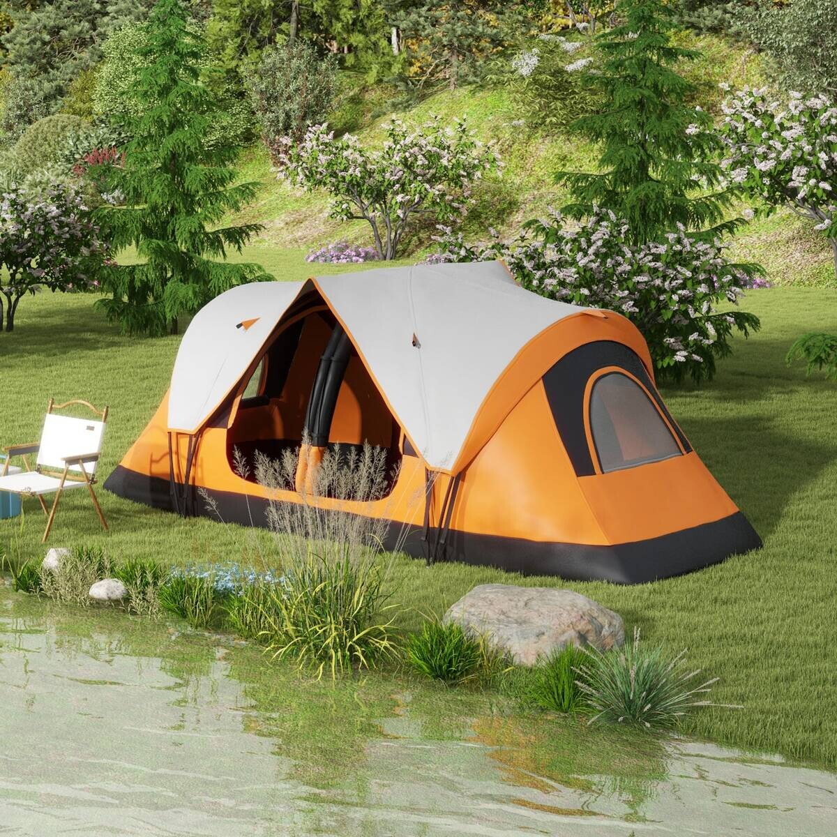 Outsunny Campingzelt B/H/L: ca. 215x180x450 cm