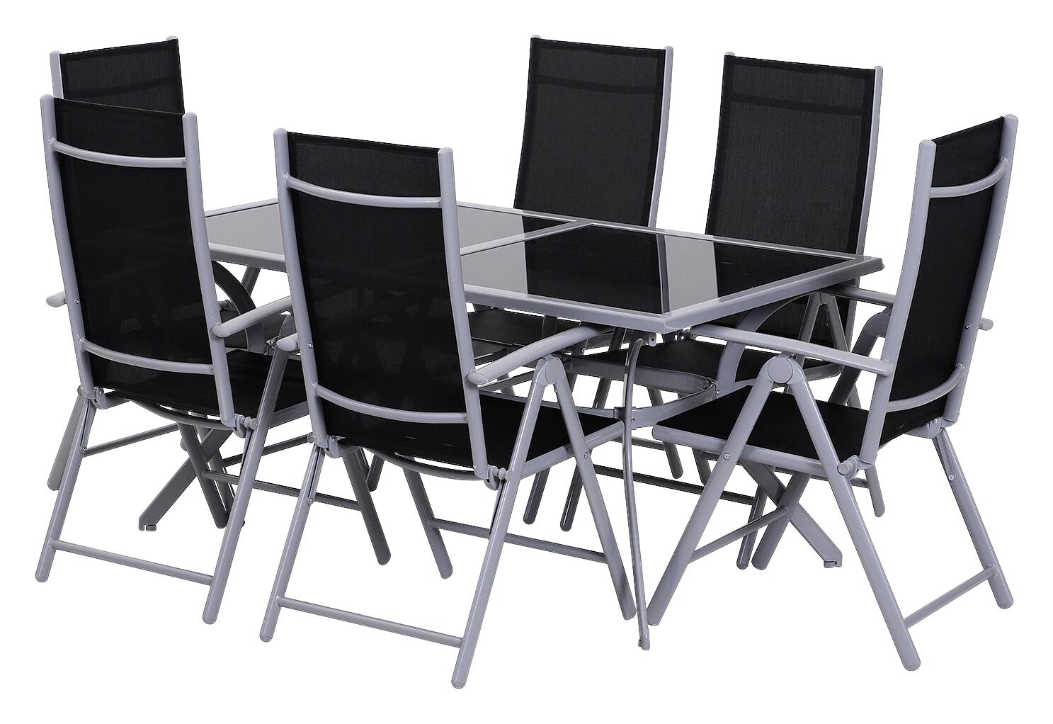 Outsunny Gartensitzgruppe schwarz Aluminium