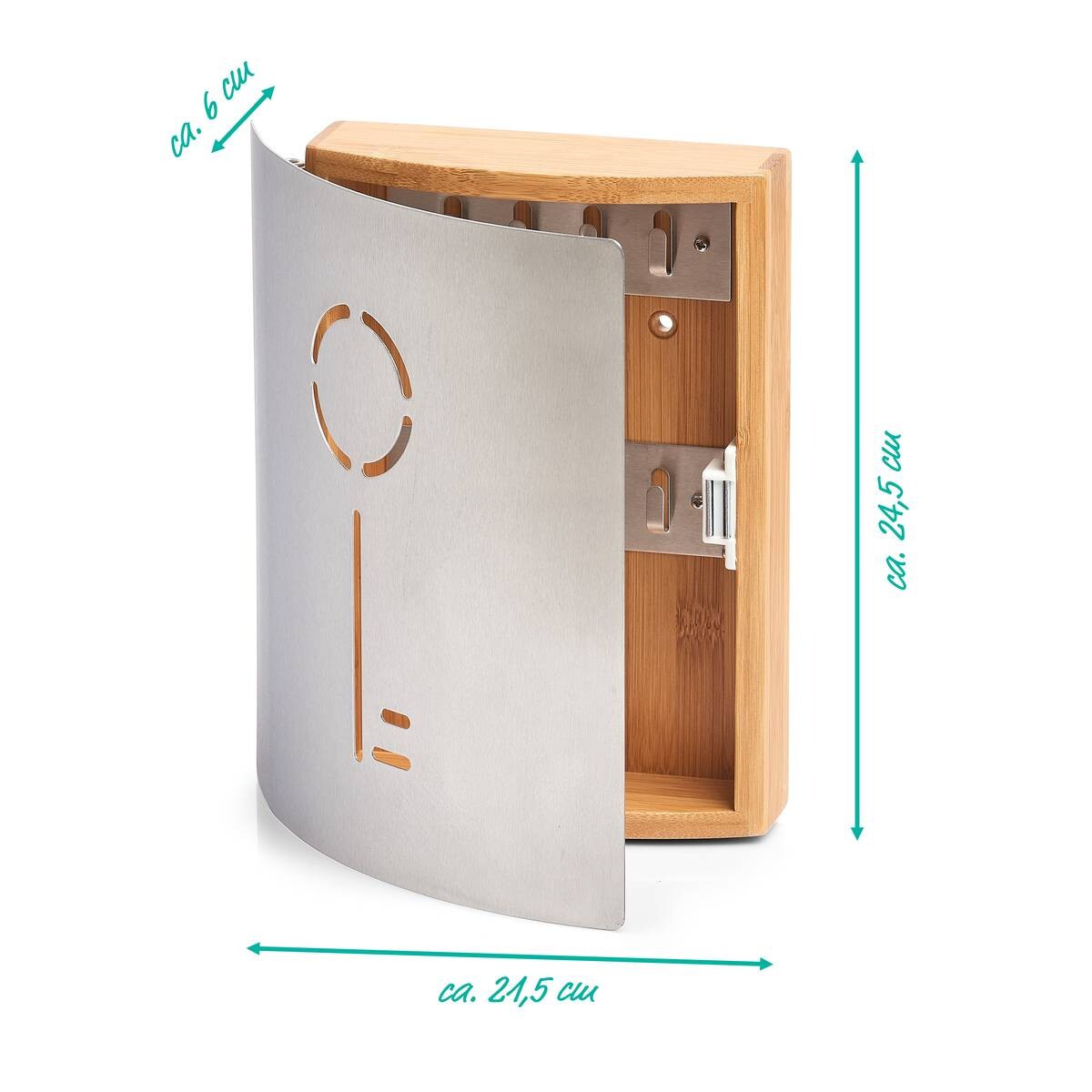Zeller Schlüsselkasten Schlüssel natur Bambus B/H/L: ca. 6x24,5x21,5 cm