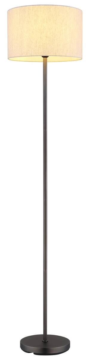 GLOBO Stehleuchte creme schwarz Metall Leinen H/D: ca. 160x35 cm E27 1 Brennstellen