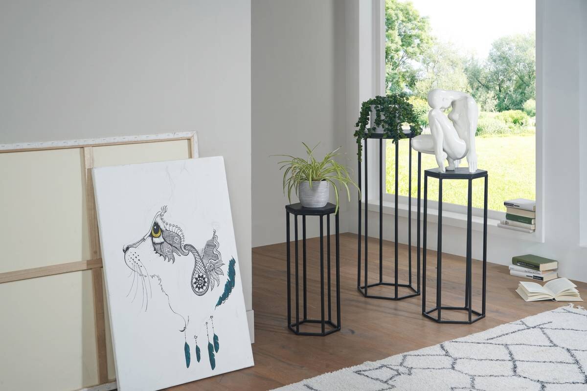 Beistelltisch 3er.-Set. schwarz B/H/T: ca. 35x90x35 cm