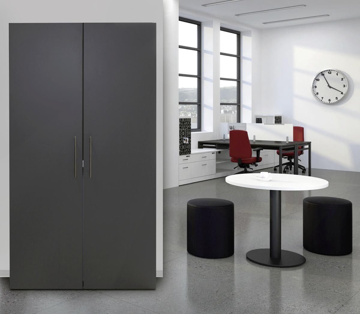 Respekta Schrankküche Economy grau matt B/H/T: ca. 104x193x67 cm