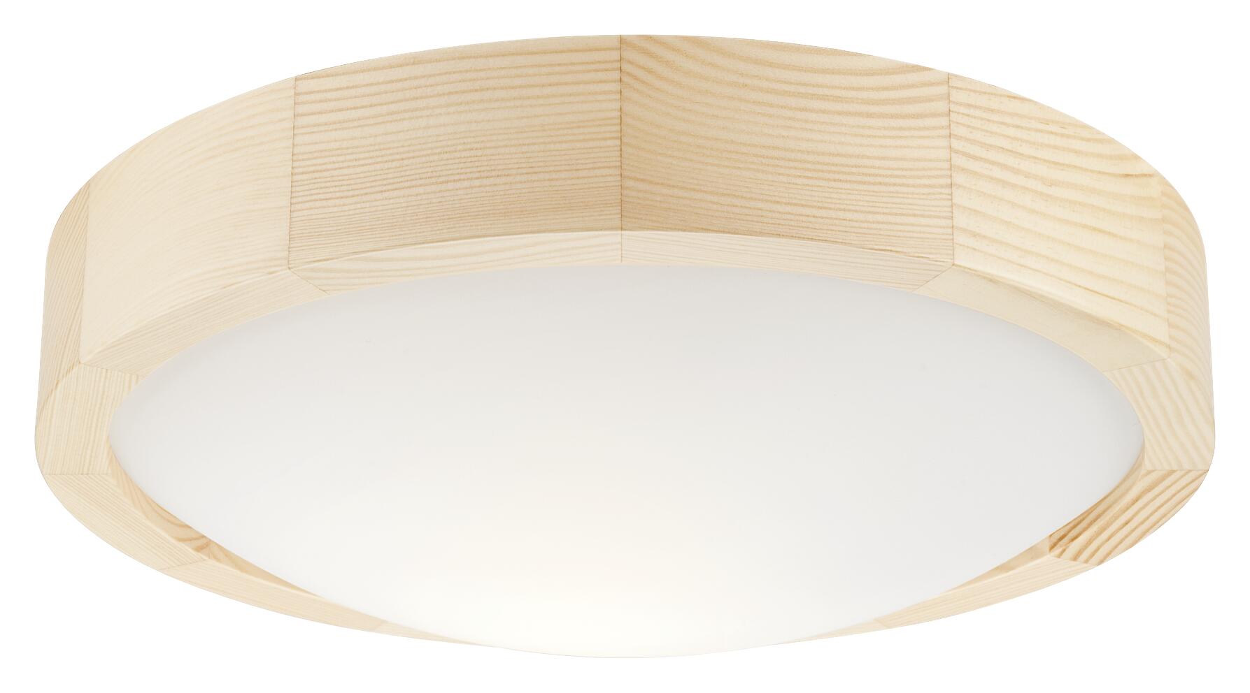 Lamkur Deckenleuchte ANELLO 41247 kiefer Glas Holz H/L: ca. 8x27 cm E27 1 Brennstellen