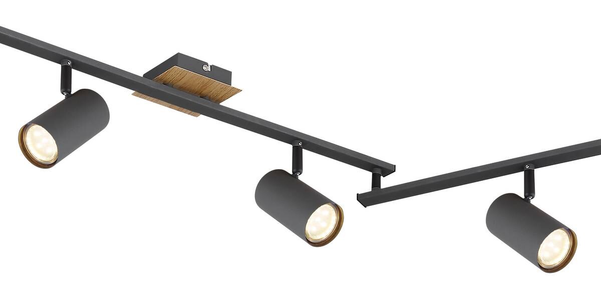 GLOBO Strahler 57910-6G Robby Graphit Metall B/H/L: ca. 10x18,5x180 cm GU10 6 Brennstellen