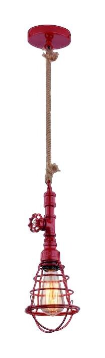 Näve Leuchten Pendelleuchte NV6093021 rot Metall B/H/L: ca. 14x130x14 cm E27 1 Brennstellen