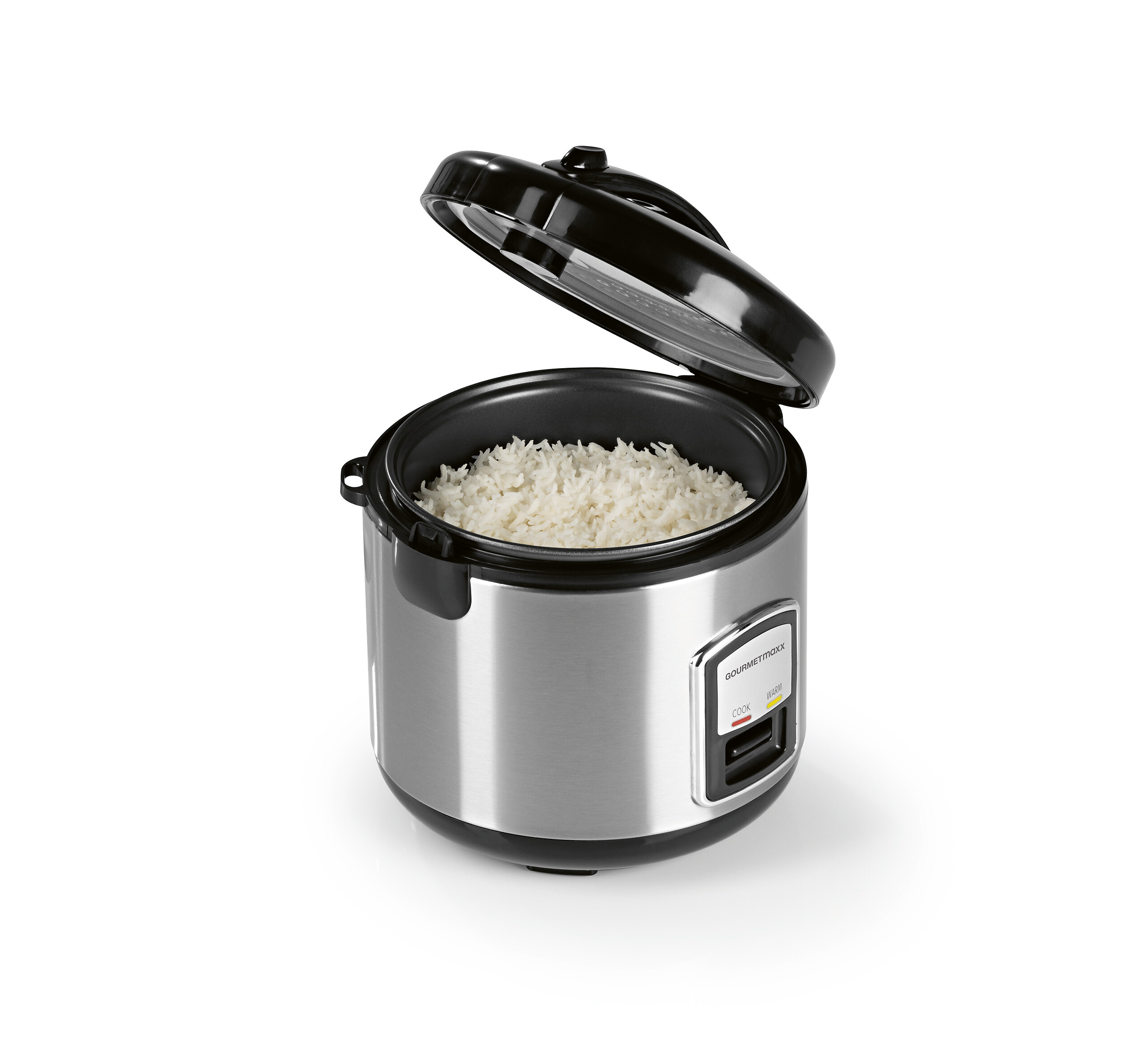 GOURMETmaxx Reiskocher schwarz silber B/H/L: ca. 23,6x25,2x23,2 cm