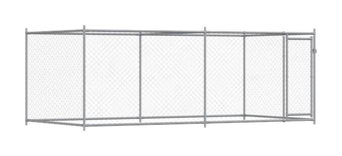 vidaXL Hundekäfig grau Stahl