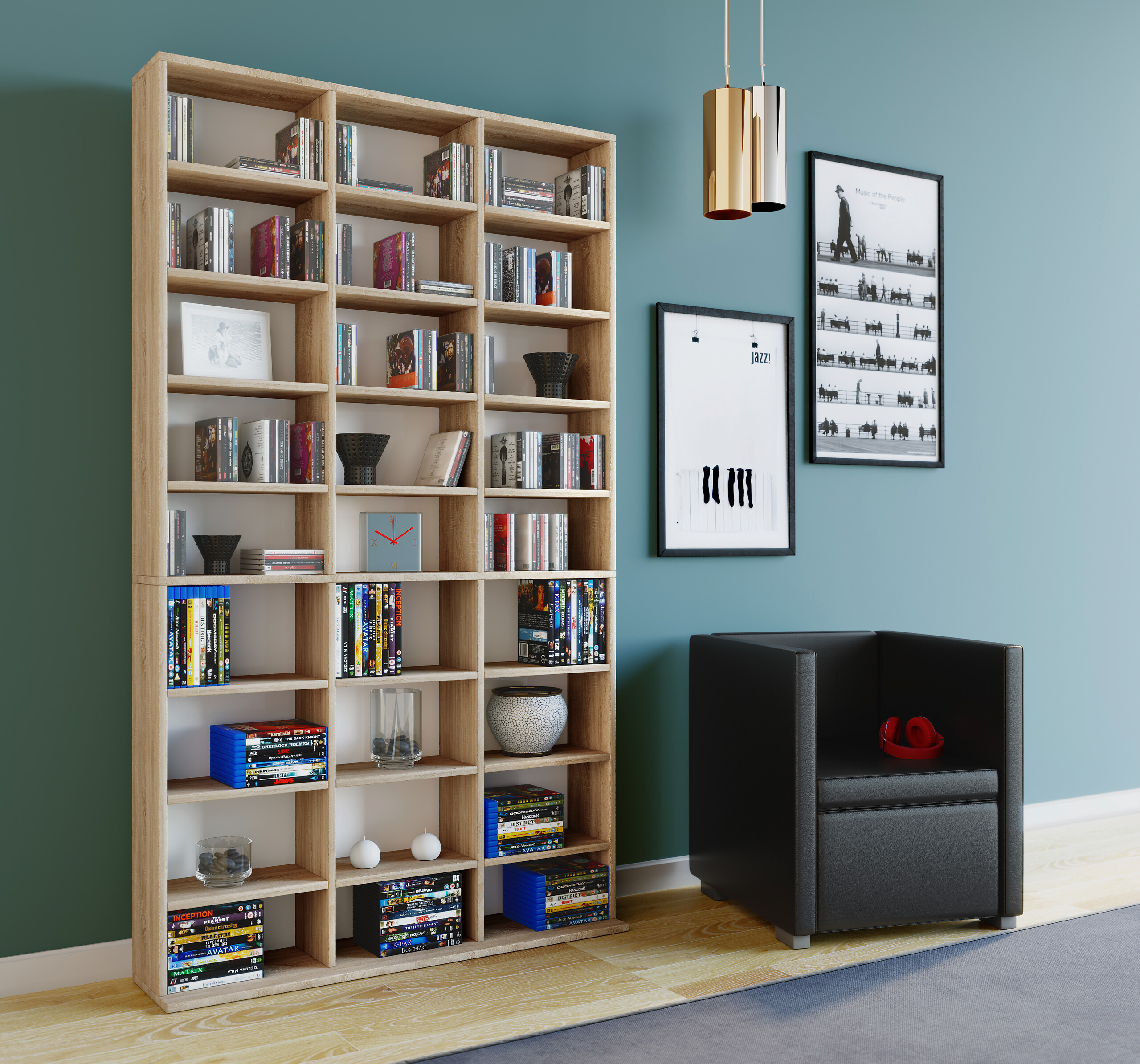 Regal Megosa Maxi Eiche Sonoma Nachbildung Holzwerkstoff B/H/T: ca. 102x183x23 cm