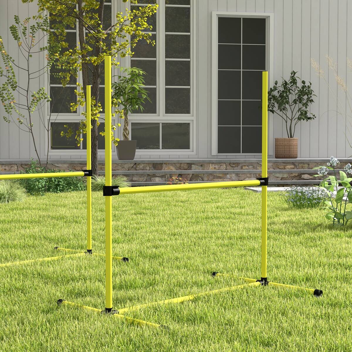 PawHut Hunde-Agility-Set gelb Kunststoff B/H/L: ca. 65x94x99 cm