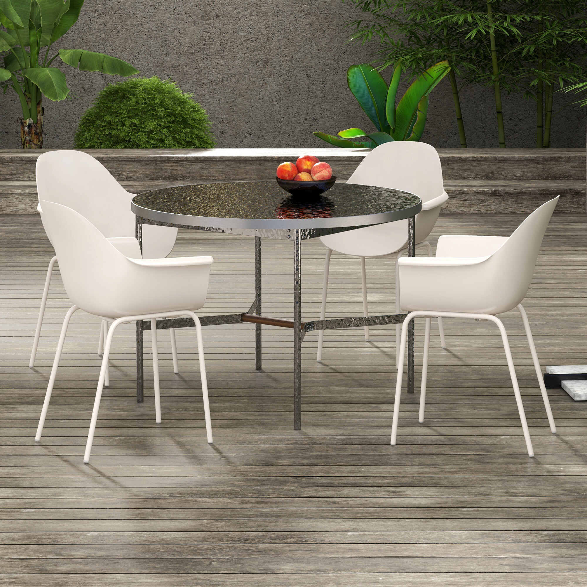 Outsunny Bistro-Set grau Stahl B/H/L: ca. 55x84x59 cm